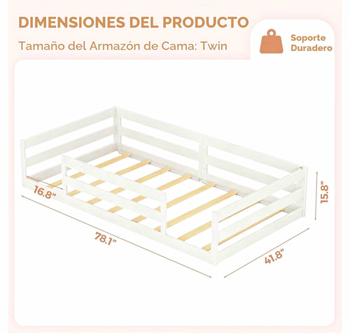 Montessori floor bed frame - floor,
